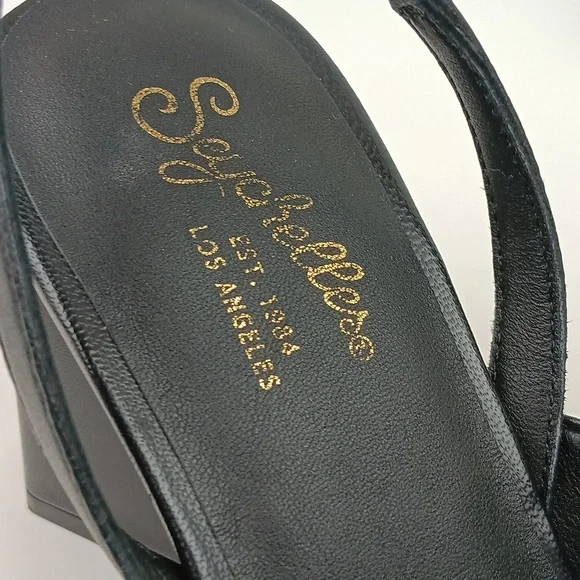 Seychelles Rumor Has It Black Slingback Point Toe Leather Heels sz 8.5 - Picture 8 of 12